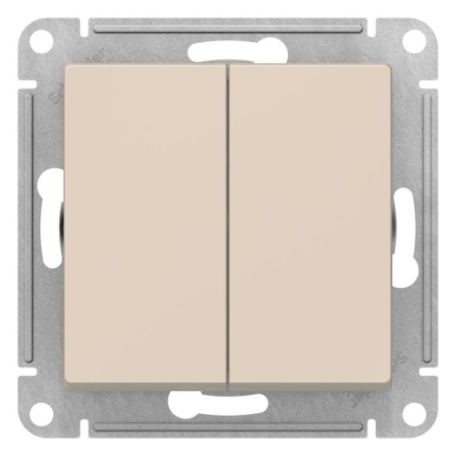 ATLASDESIGN 2-клавишный ПЕРЕКЛЮЧАТЕЛЬ, сх.6, 10АХ, механизм, БЕЖЕВЫЙ, ATN000265