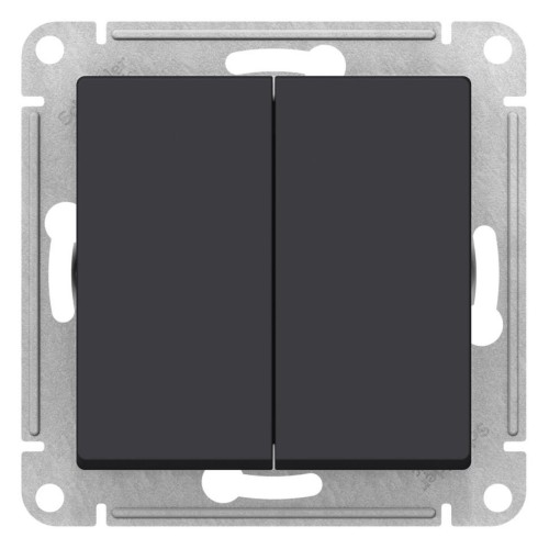 ATLASDESIGN 2-клавишный ПЕРЕКЛЮЧАТЕЛЬ, сх.6, 10АХ, механизм, КАРБОН, ATN001065