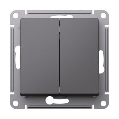 ATLASDESIGN 2-клавишный ПЕРЕКЛЮЧАТЕЛЬ, сх.6/2, 10АХ, механизм, БАЗАЛЬТ, ATN001465