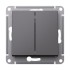 ATLASDESIGN 2-клавишный ПЕРЕКЛЮЧАТЕЛЬ, сх.6/2, 10АХ, механизм, БАЗАЛЬТ, ATN001465