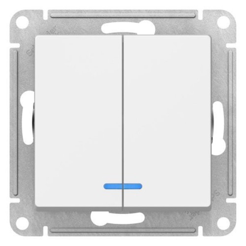 ATLASDESIGN 2-клавишный ВЫКЛЮЧАТЕЛЬ с подсветкой, сх.5а, 10АХ, механизм, ЛОТОС, ATN001353