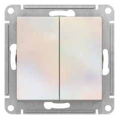 ATLASDESIGN 2-клавишный ВЫКЛЮЧАТЕЛЬ, сх.5, 10АХ, механизм, ЖЕМЧУГ, ATN000451