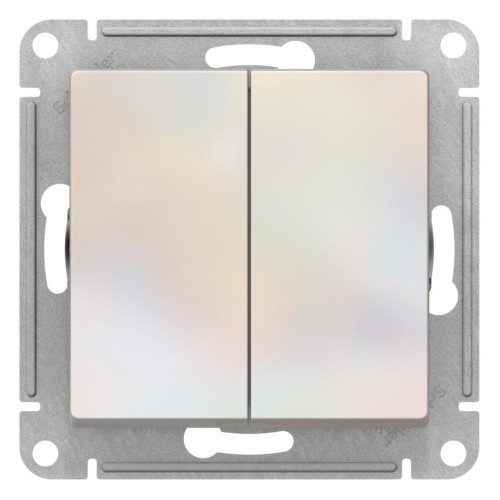 ATLASDESIGN 2-клавишный ВЫКЛЮЧАТЕЛЬ, сх.5, 10АХ, механизм, ЖЕМЧУГ, ATN000451