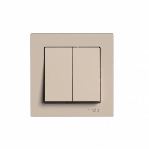 ATLASDESIGN 2-клавишный ВЫКЛЮЧАТЕЛЬ, сх.5, 10АХ, в сборе, ПЕСОЧНЫЙ, ATN001252