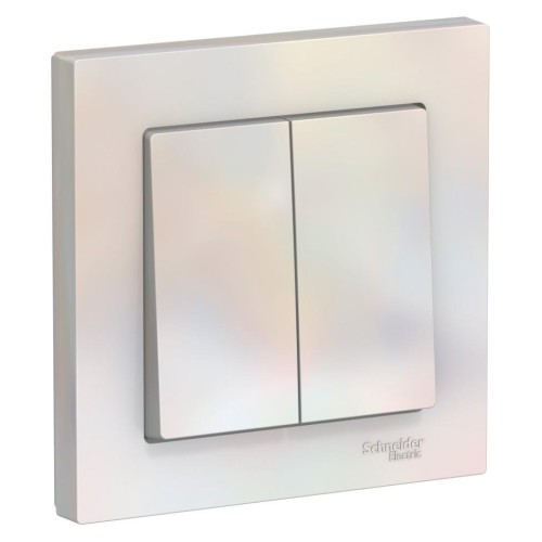 ATLASDESIGN 2-клавишный ВЫКЛЮЧАТЕЛЬ, сх.5, 10АХ, в сборе, ЖЕМЧУГ, ATN000452