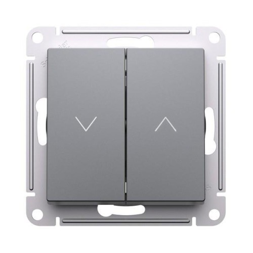 ATLASDESIGN 2-клавишный ВЫКЛЮЧАТЕЛЬ ЖАЛЮЗИ, 10А, мех., СТАЛЬ, ATN000919