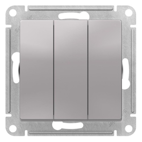 ATLASDESIGN 3-клавишный ВЫКЛЮЧАТЕЛЬ, сх.1+1+1, 10АХ, механизм, АЛЮМИНИЙ, ATN000331