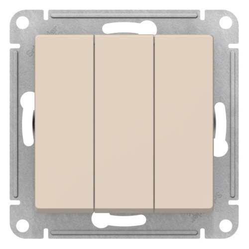 ATLASDESIGN 3-клавишный ВЫКЛЮЧАТЕЛЬ, сх.1+1+1, 10АХ, механизм, БЕЖЕВЫЙ, ATN000231