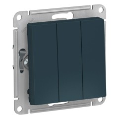 ATLASDESIGN 3-клавишный ВЫКЛЮЧАТЕЛЬ, сх.1+1+1, 10АХ, механизм, ИЗУМРУД, ATN000831