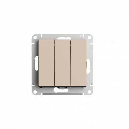 ATLASDESIGN 3-клавишный ВЫКЛЮЧАТЕЛЬ, сх.1+1+1, 10АХ, механизм, ПЕСОЧНЫЙ, ATN001231