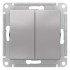ATLASDESIGN AQUA 2-клавишный ВЫКЛЮЧАТЕЛЬ, IP44, сх.5, 10АХ, механизм, АЛЮМИНИЙ, ATN440351