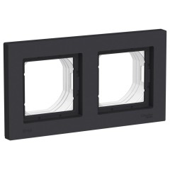 ATLASDESIGN AQUA Рамка IP44 2-постовая , карбон, ATN441002
