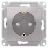 ATLASDESIGN AQUA РОЗЕТКА с заз. со шт. с прозрач. крышк, 16А,IP44, мех,АЛЮМИНИЙ, ATN440346