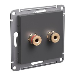ATLASDESIGN АУДИОРОЗЕТКА двойная, БАЗАЛЬТ, ATN001487