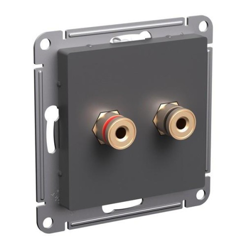 ATLASDESIGN АУДИОРОЗЕТКА двойная, БАЗАЛЬТ, ATN001487