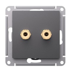 ATLASDESIGN АУДИОРОЗЕТКА двойная, БАЗАЛЬТ, ATN001487