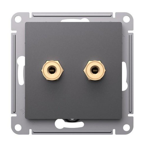 ATLASDESIGN АУДИОРОЗЕТКА двойная, БАЗАЛЬТ, ATN001487