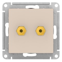 ATLASDESIGN АУДИОРОЗЕТКА двухместная, БЕЖЕВЫЙ, ATN000287