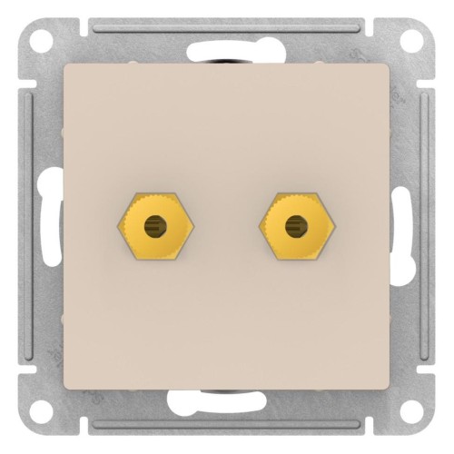 ATLASDESIGN АУДИОРОЗЕТКА двухместная, БЕЖЕВЫЙ, ATN000287