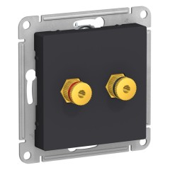 ATLASDESIGN АУДИОРОЗЕТКА двухместная, КАРБОН, ATN001087