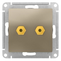 ATLASDESIGN АУДИОРОЗЕТКА двухместная, ШАМПАНЬ, ATN000587