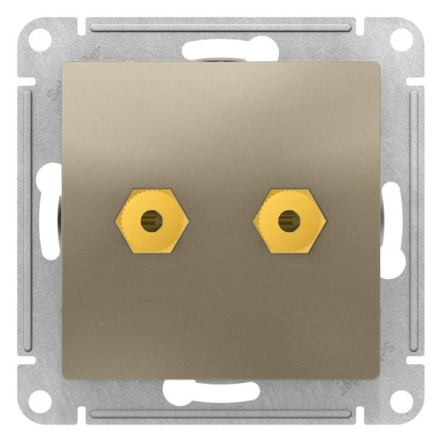 ATLASDESIGN АУДИОРОЗЕТКА двухместная, ШАМПАНЬ, ATN000587