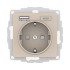 ATLASDESIGN РОЗЕТКА 16А c 2 USB A+C, 5В/2,4А/3,0А, 2х5В/1,5А, механизм, ПЕСОЧНЫЙ, ATN001232