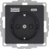 ATLASDESIGN РОЗЕТКА 16А c 2 USB A+С, 5В/2,4А/3,0А, 2х5В/1,5А, механизм, КАРБОН, ATN001032