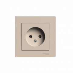 ATLASDESIGN РОЗЕТКА без заземления, 16А, в сборе, ПЕСОЧНЫЙ, ATN001240