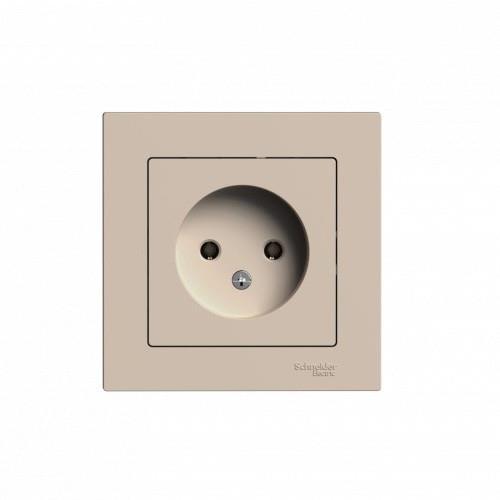 ATLASDESIGN РОЗЕТКА без заземления, 16А, в сборе, ПЕСОЧНЫЙ, ATN001240