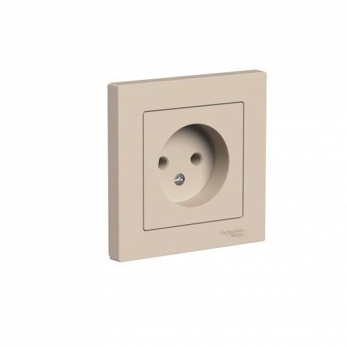 ATLASDESIGN РОЗЕТКА без заземления, 16А, в сборе, ПЕСОЧНЫЙ, ATN001240