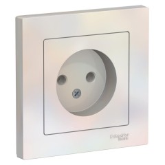 ATLASDESIGN РОЗЕТКА без заземления, 16А, в сборе, ЖЕМЧУГ, ATN000440