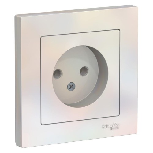 ATLASDESIGN РОЗЕТКА без заземления, 16А, в сборе, ЖЕМЧУГ, ATN000440