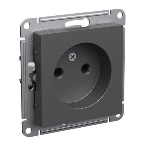 ATLASDESIGN РОЗЕТКА без заземления без шторок, 16А, механизм, БАЗАЛЬТ, ATN001441