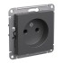 ATLASDESIGN РОЗЕТКА без заземления без шторок, 16А, механизм, БАЗАЛЬТ, ATN001441