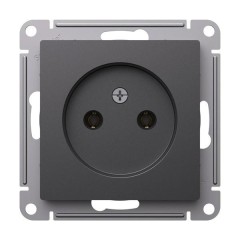 ATLASDESIGN РОЗЕТКА без заземления без шторок, 16А, механизм, БАЗАЛЬТ, ATN001441