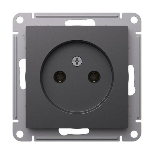 ATLASDESIGN РОЗЕТКА без заземления без шторок, 16А, механизм, БАЗАЛЬТ, ATN001441