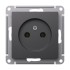ATLASDESIGN РОЗЕТКА без заземления без шторок, 16А, механизм, БАЗАЛЬТ, ATN001441