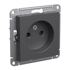 ATLASDESIGN РОЗЕТКА без заземления со шторками, 16А, механизм, БАЗАЛЬТ, ATN001449