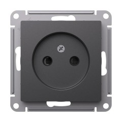 ATLASDESIGN РОЗЕТКА без заземления со шторками, 16А, механизм, БАЗАЛЬТ, ATN001449