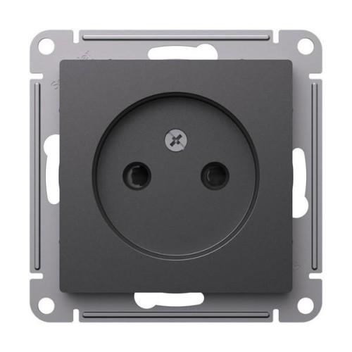 ATLASDESIGN РОЗЕТКА без заземления со шторками, 16А, механизм, БАЗАЛЬТ, ATN001449