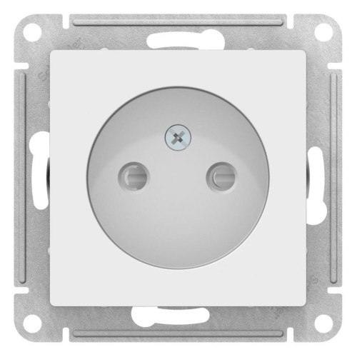 ATLASDESIGN РОЗЕТКА без заземления со шторками, 16А, механизм, БЕЛЫЙ, ATN000149