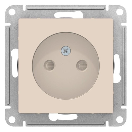 ATLASDESIGN РОЗЕТКА без заземления со шторками, 16А, механизм, БЕЖЕВЫЙ, ATN000249