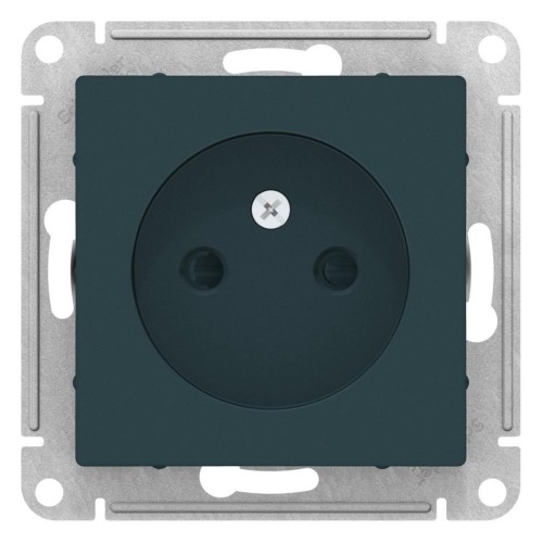 ATLASDESIGN РОЗЕТКА без заземления со шторками, 16А, механизм, ИЗУМРУД, ATN000849