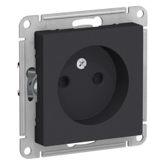 ATLASDESIGN РОЗЕТКА без заземления со шторками, 16А, механизм, КАРБОН, ATN001049