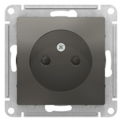 ATLASDESIGN РОЗЕТКА без заземления со шторками, 16А, механизм, СТАЛЬ, ATN000949