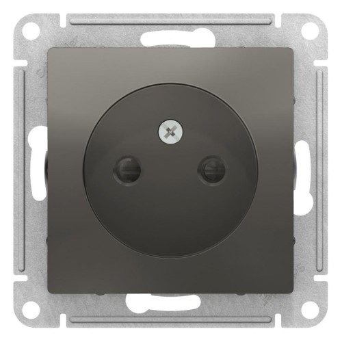 ATLASDESIGN РОЗЕТКА без заземления со шторками, 16А, механизм, СТАЛЬ, ATN000949