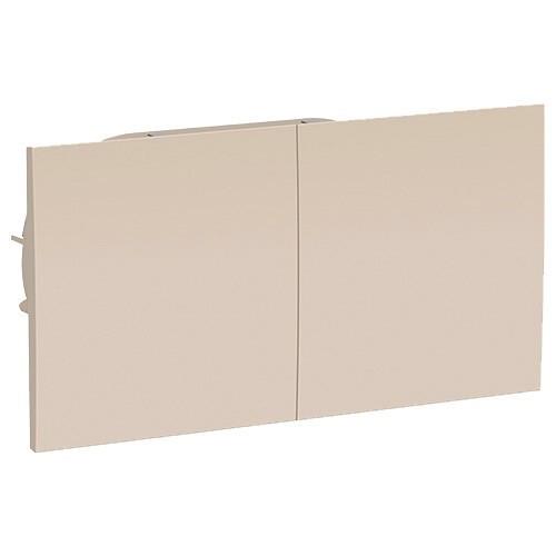 ATLASDESIGN РОЗЕТКА двойн. с заземл.со штор.со сдвиж. крышк, 16А, в сборе, ПЕСОЧ, ATN001228