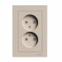 ATLASDESIGN РОЗЕТКА двойная без заземления со шторками,16А, в сборе, ПЕСОЧНЫЙ, ATN001222