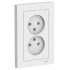 ATLASDESIGN РОЗЕТКА двойная без заземления,16А, в сборе, ЛОТОС, ATN001320